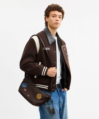 COACH ブラック レザー スリングバッグ モット スリング バッグ 22・ラブド レザー・ステッカー | COACH